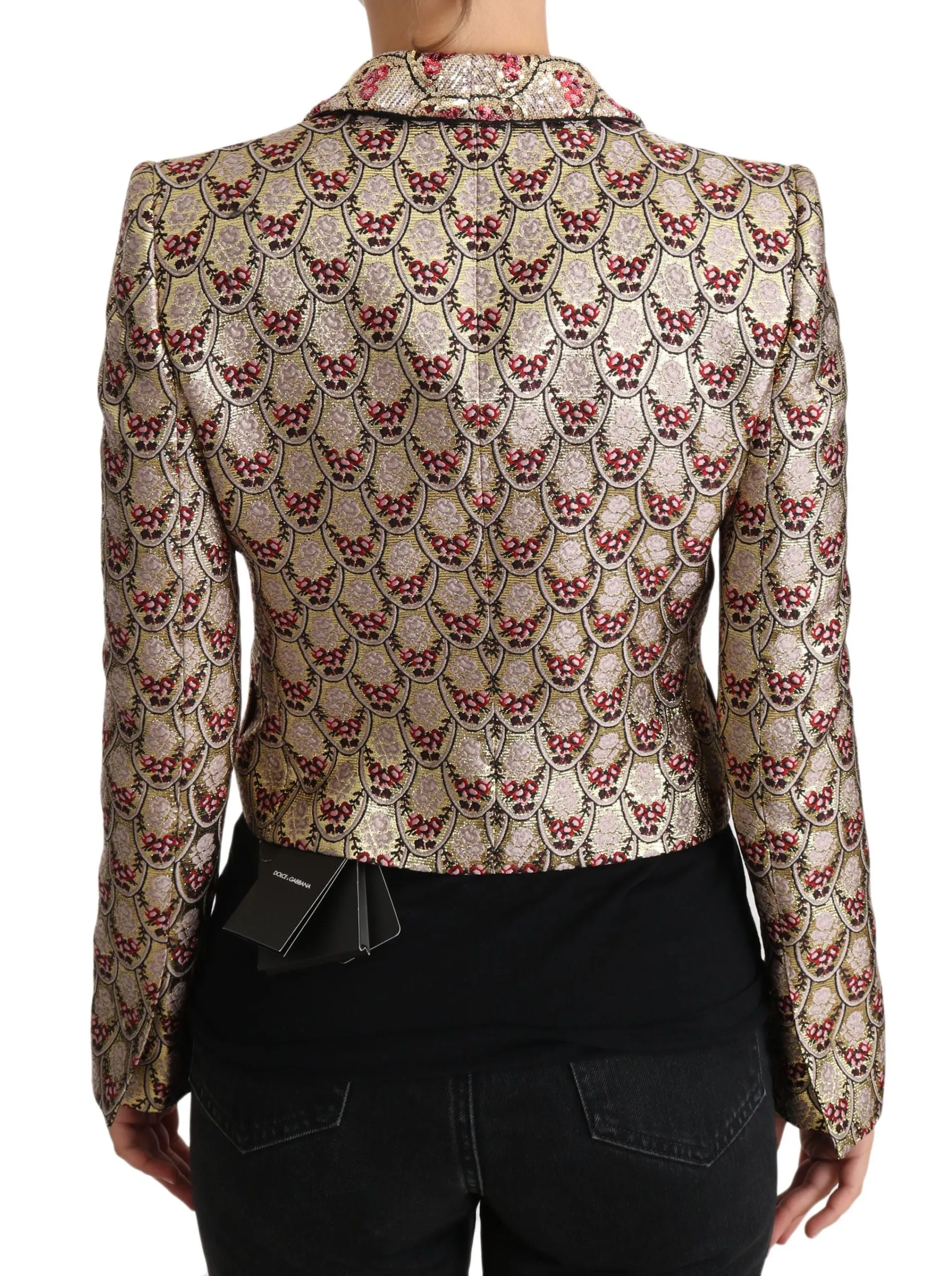 Glittering Gold Floral Sequined Blazer Jacket sold by Louxly product image thumbnail 3
