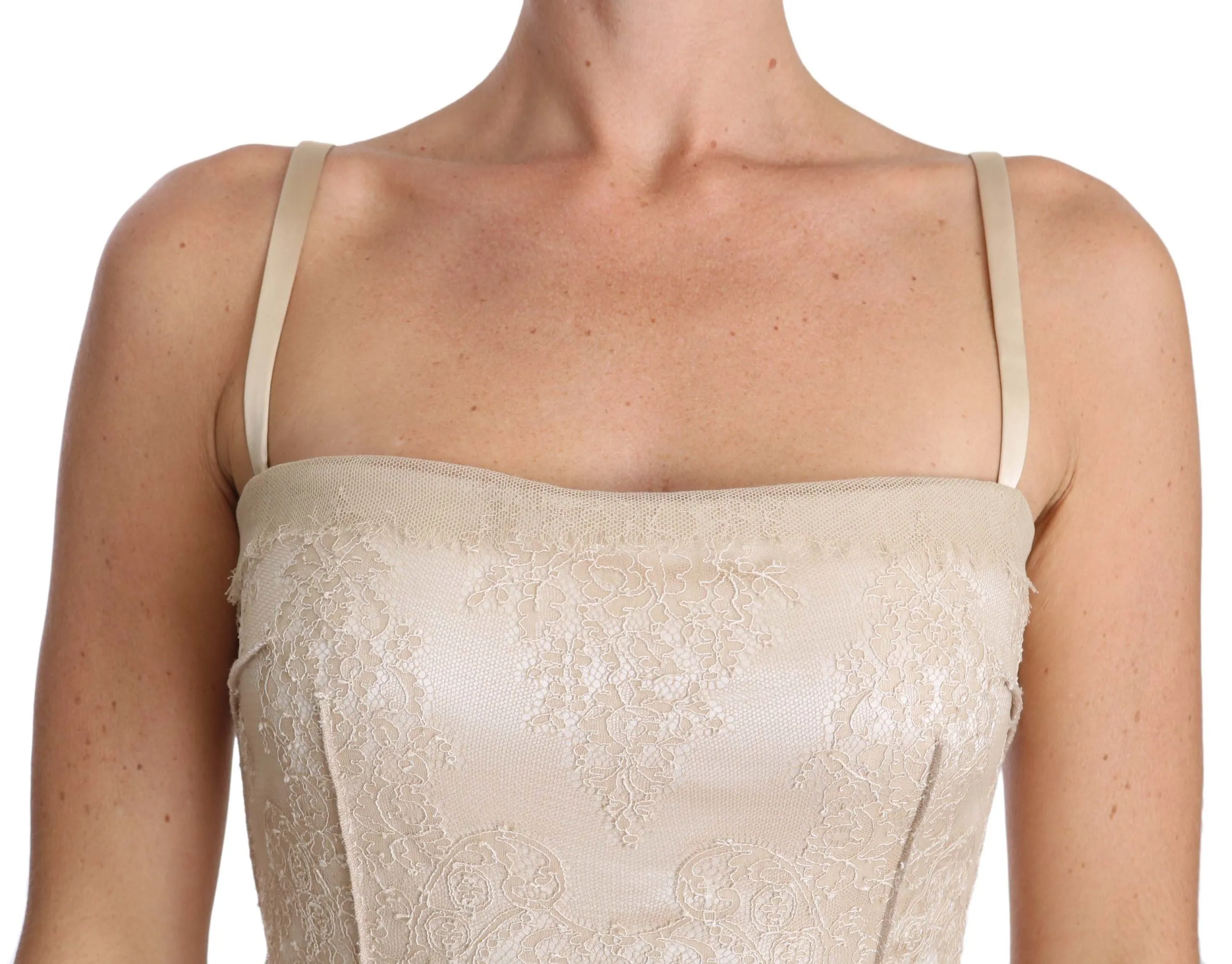 Elegant Beige Sheath Floor-Length Dress sold by Louxly product image thumbnail 4