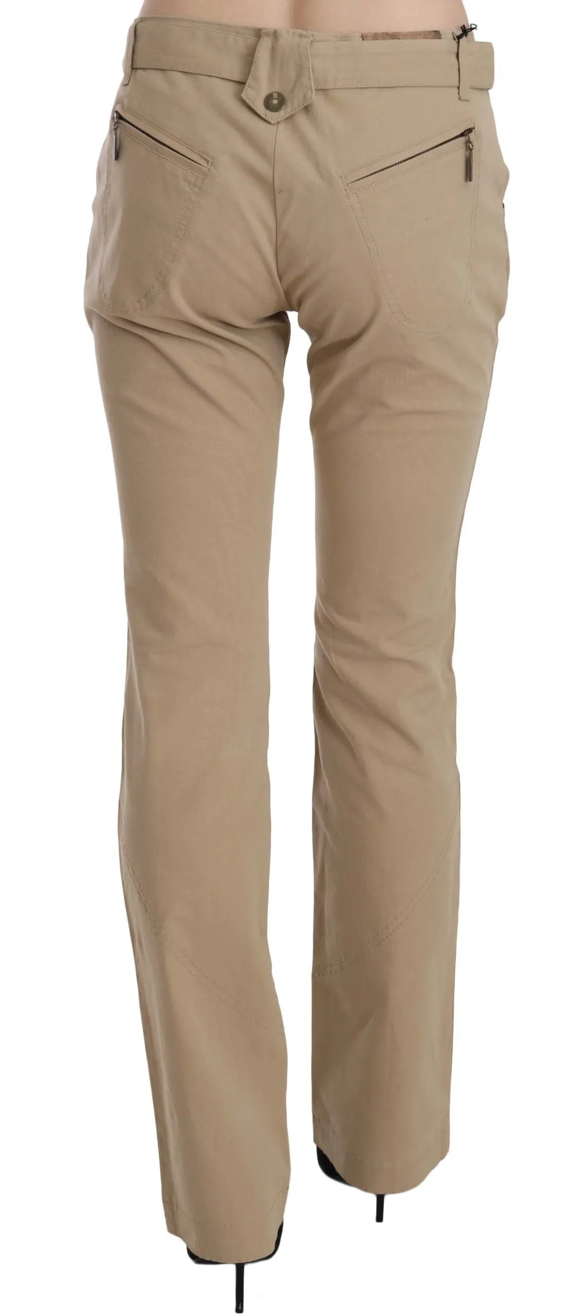 Beige Mid Waist Straight Leg Pants sold by Louxly product image thumbnail 3