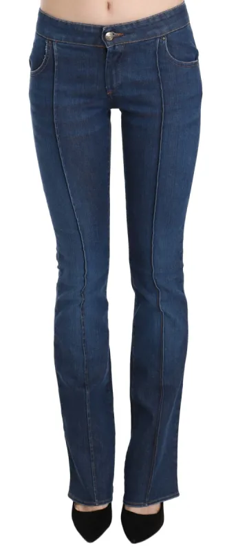 Chic Blue Washed Boot Cut Denim Pants sold by Louxly