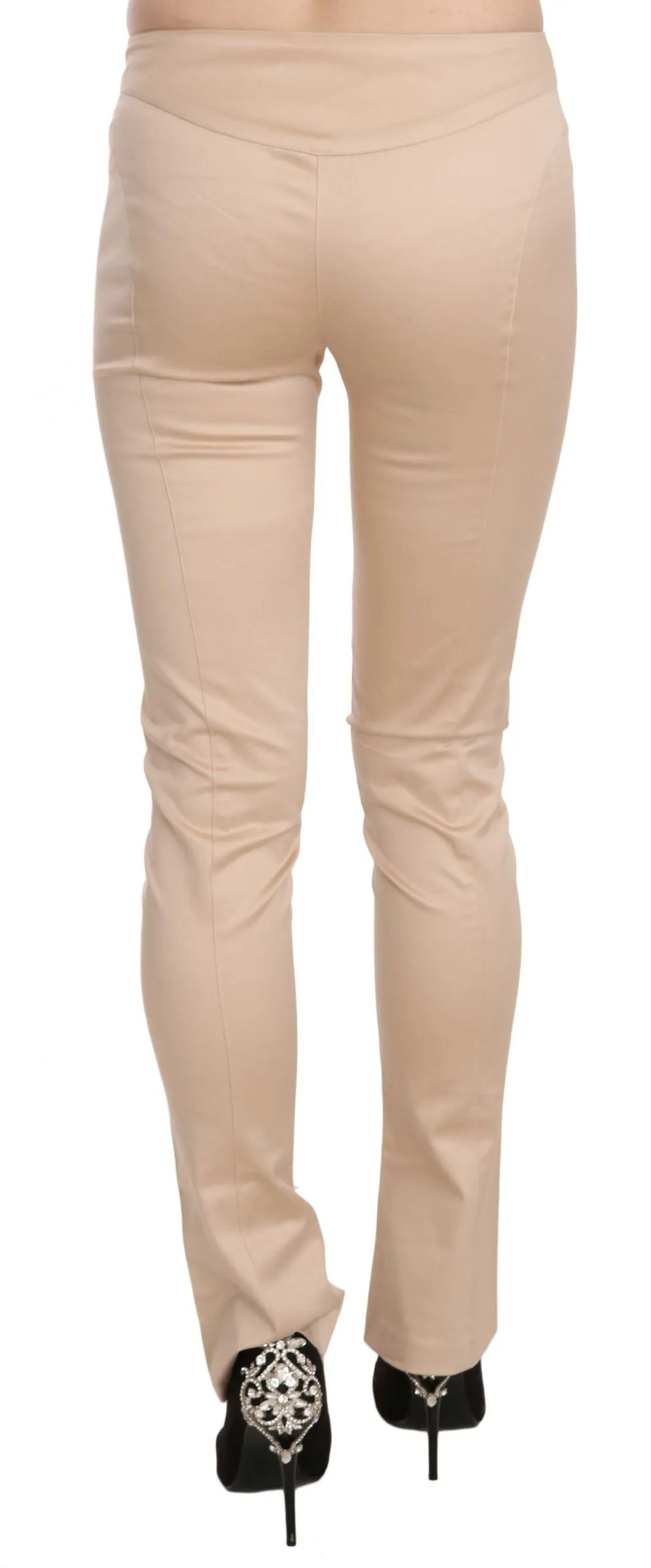 Elegant Cream Low Waist Skinny Trousers sold by Louxly product image thumbnail 4