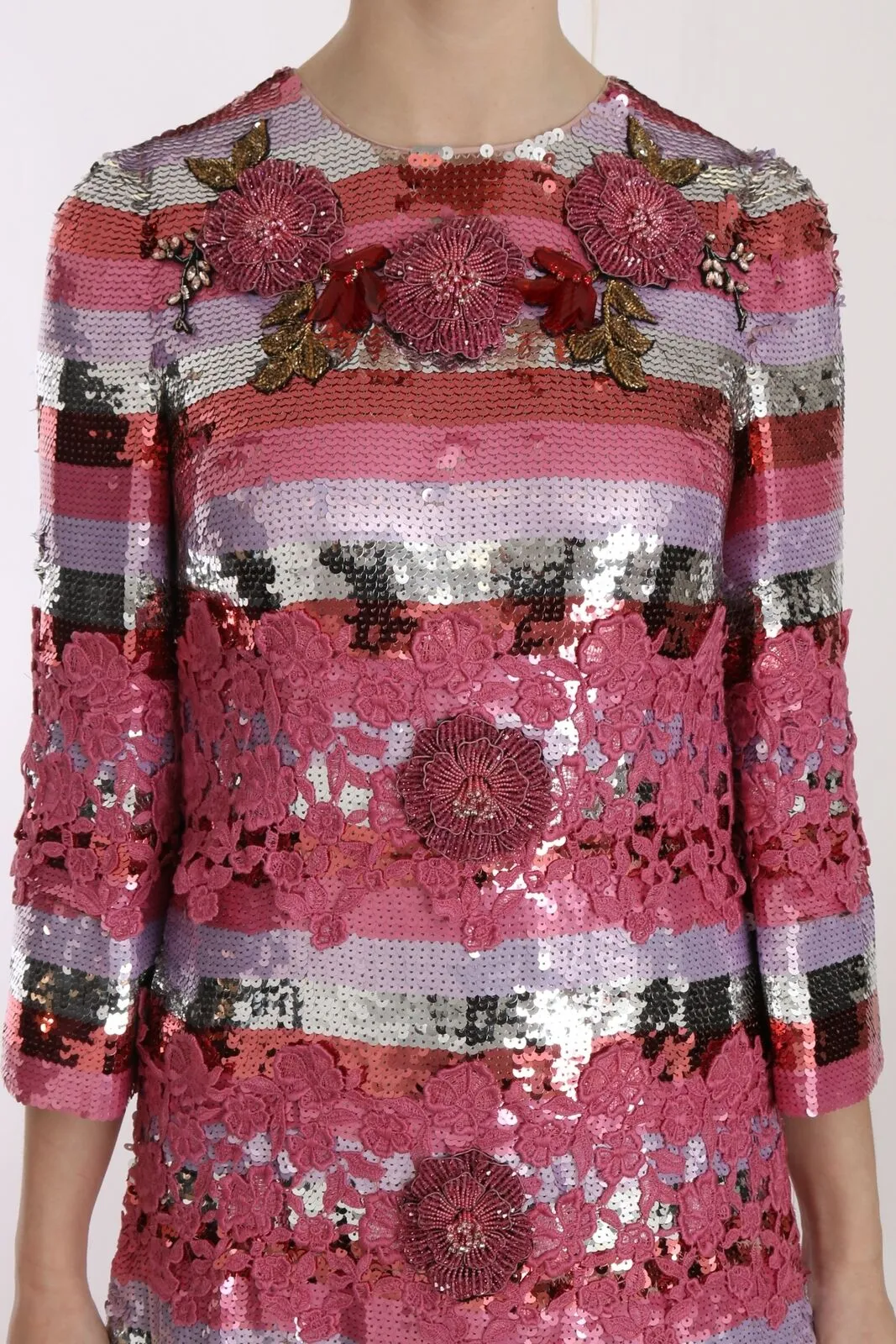 Opulent Pink Sequined Floor-Length Dress sold by Louxly product image thumbnail 5