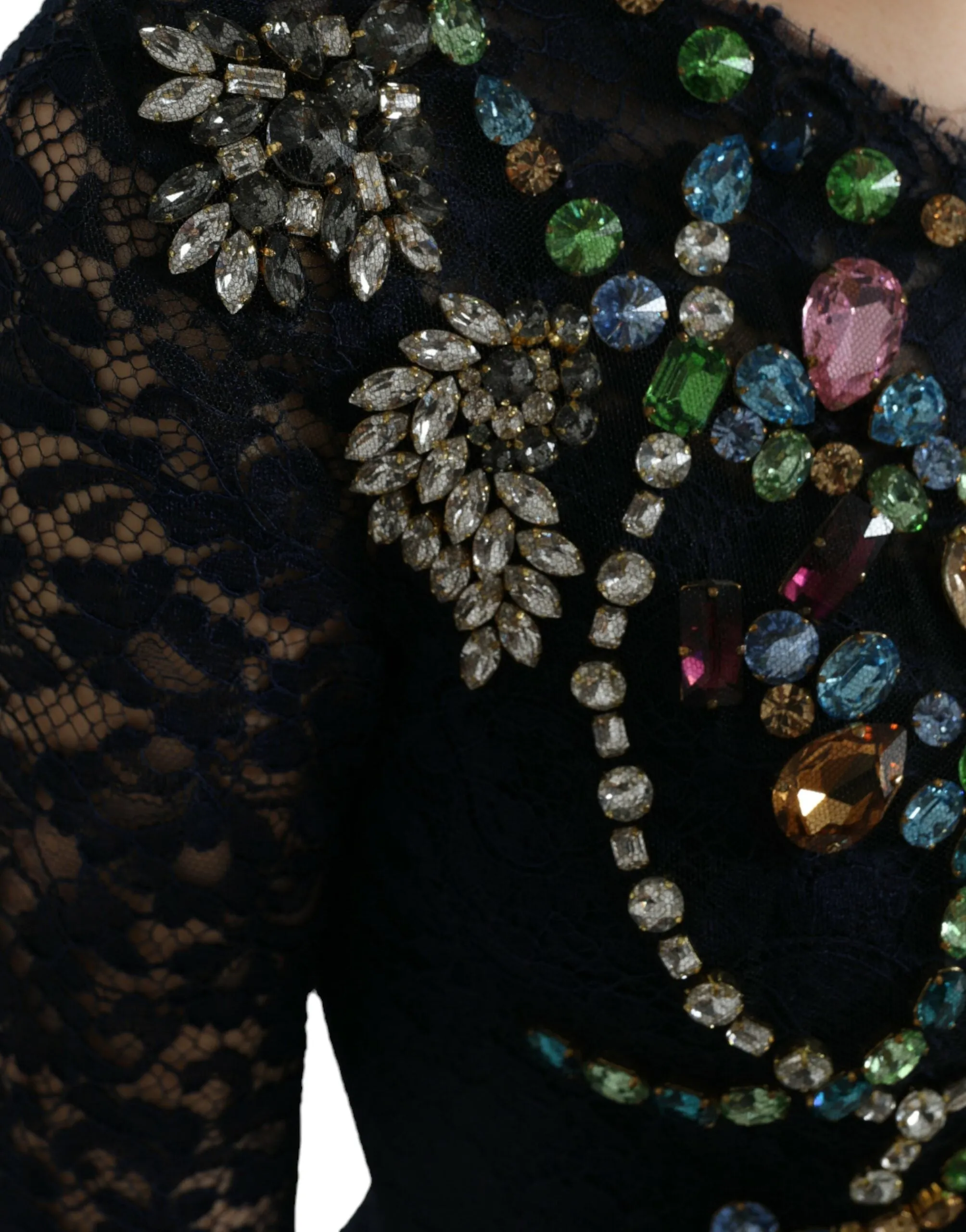 Crystal Embellished Navy Blue Flare Dress sold by Louxly product image thumbnail 3