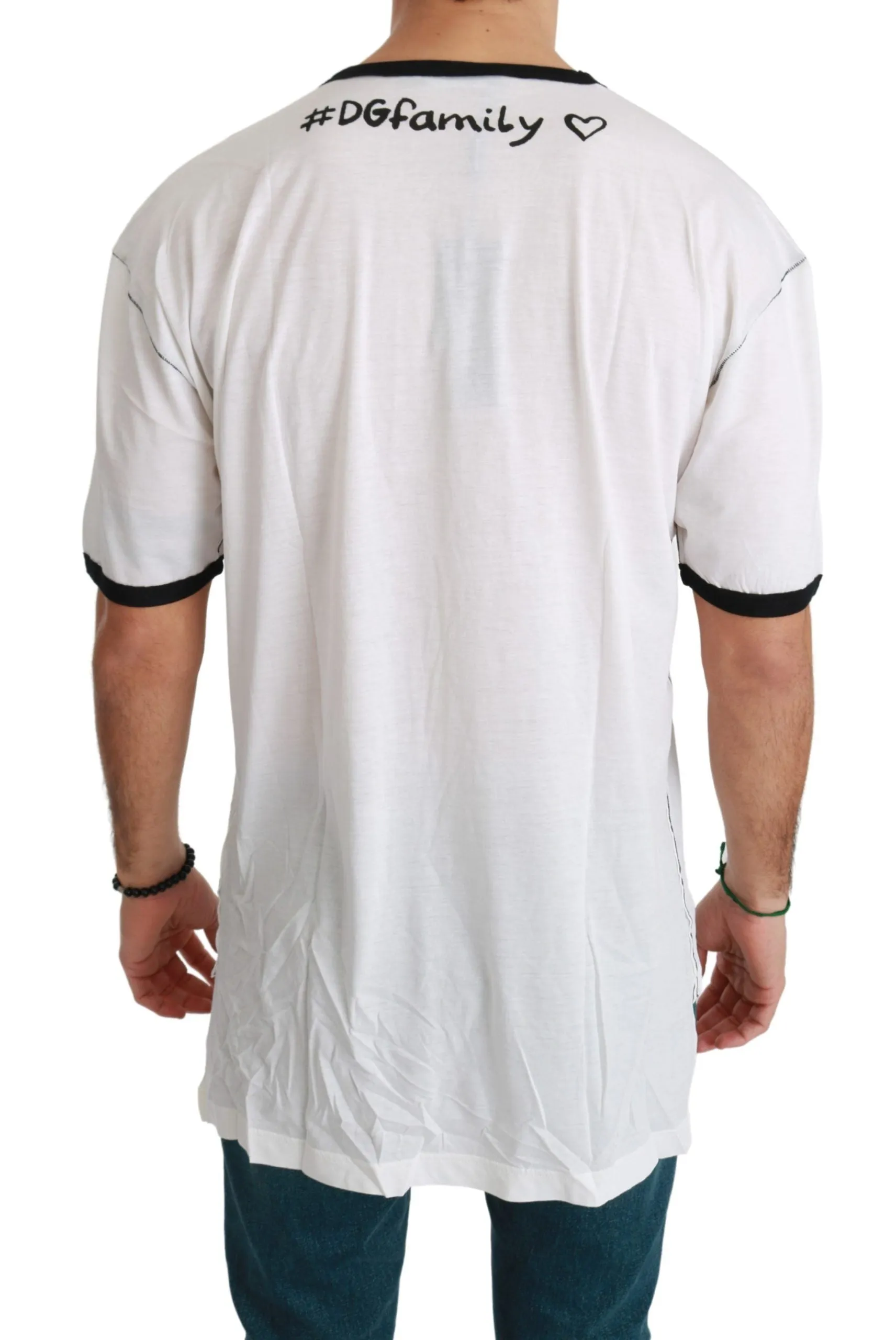 Elegant White Silk-Blend Men's T-Shirt sold by Louxly product image thumbnail 2