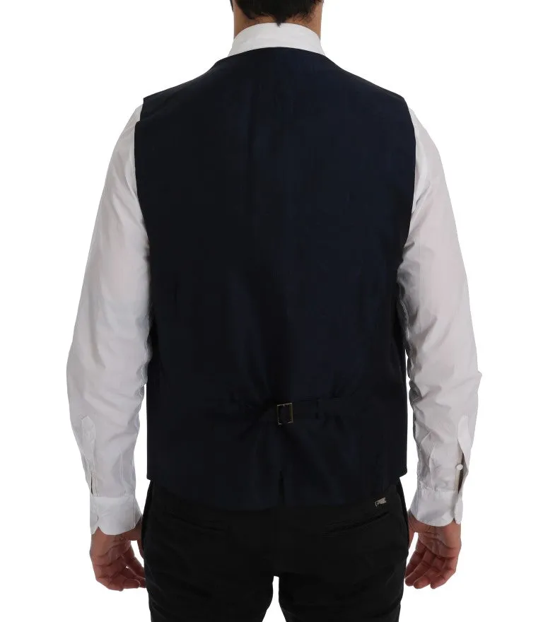 Elegant Striped Wool Blend Waistcoat Vest sold by Louxly product image thumbnail 3