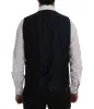 Elegant Blue Striped Waistcoat Vest sold by Louxly