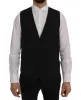 Elegant Blue Striped Waistcoat Vest sold by Louxly