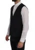 Elegant Blue Striped Waistcoat Vest sold by Louxly