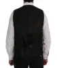 Elegant Striped Gray Wool Blend Waistcoat Vest sold by Louxly