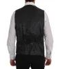 Elegant Gray Striped Vest Waistcoat sold by Louxly