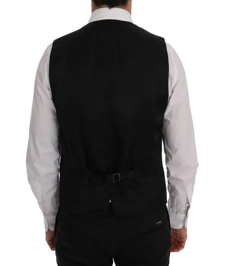 Elegant Striped Wool Blend Vest Waistcoat sold by Louxly product image thumbnail 3