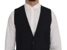 Elegant Striped Wool Blend Vest Waistcoat sold by Louxly