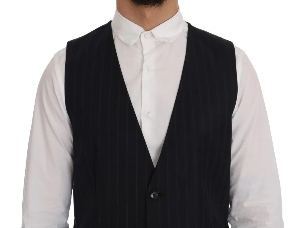 Elegant Striped Wool Blend Vest Waistcoat sold by Louxly product image thumbnail 4