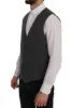 Elegant Gray Waistcoat Vest sold by Louxly
