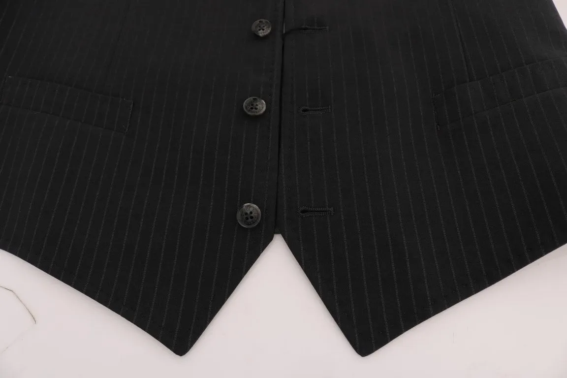 Elegant Striped Gray Waistcoat Vest sold by Louxly product image thumbnail 5