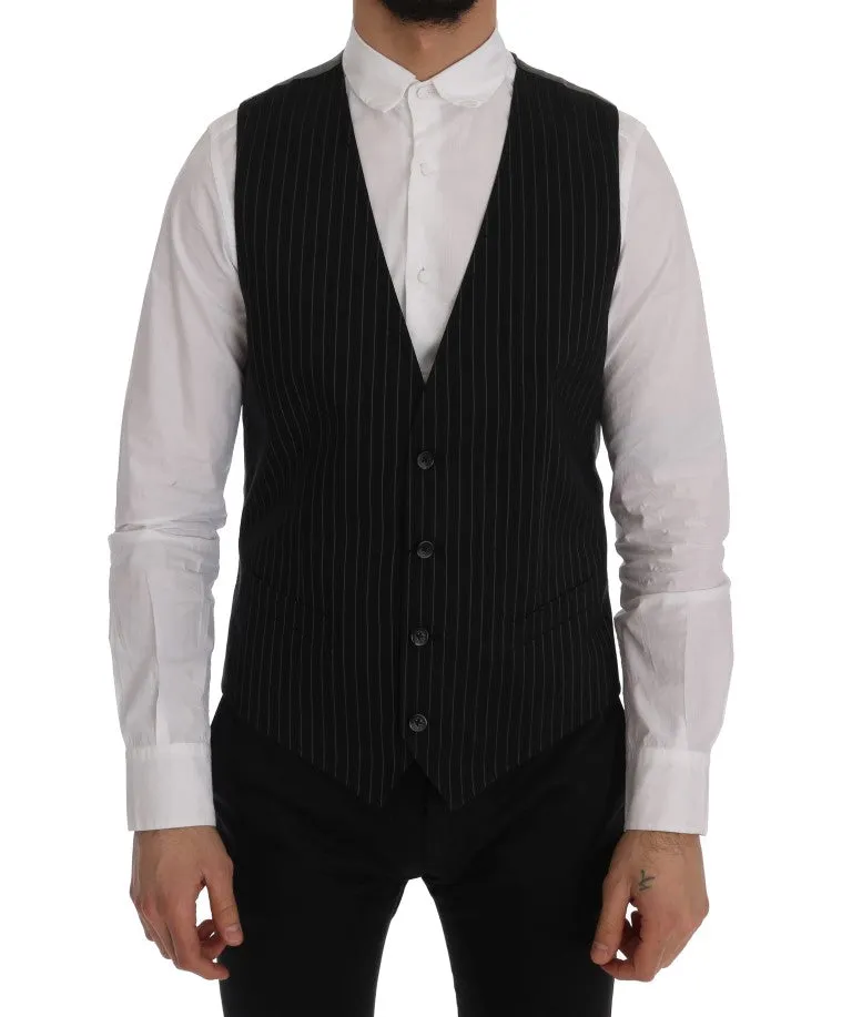 Sleek Striped Waistcoat Vest sold by Louxly