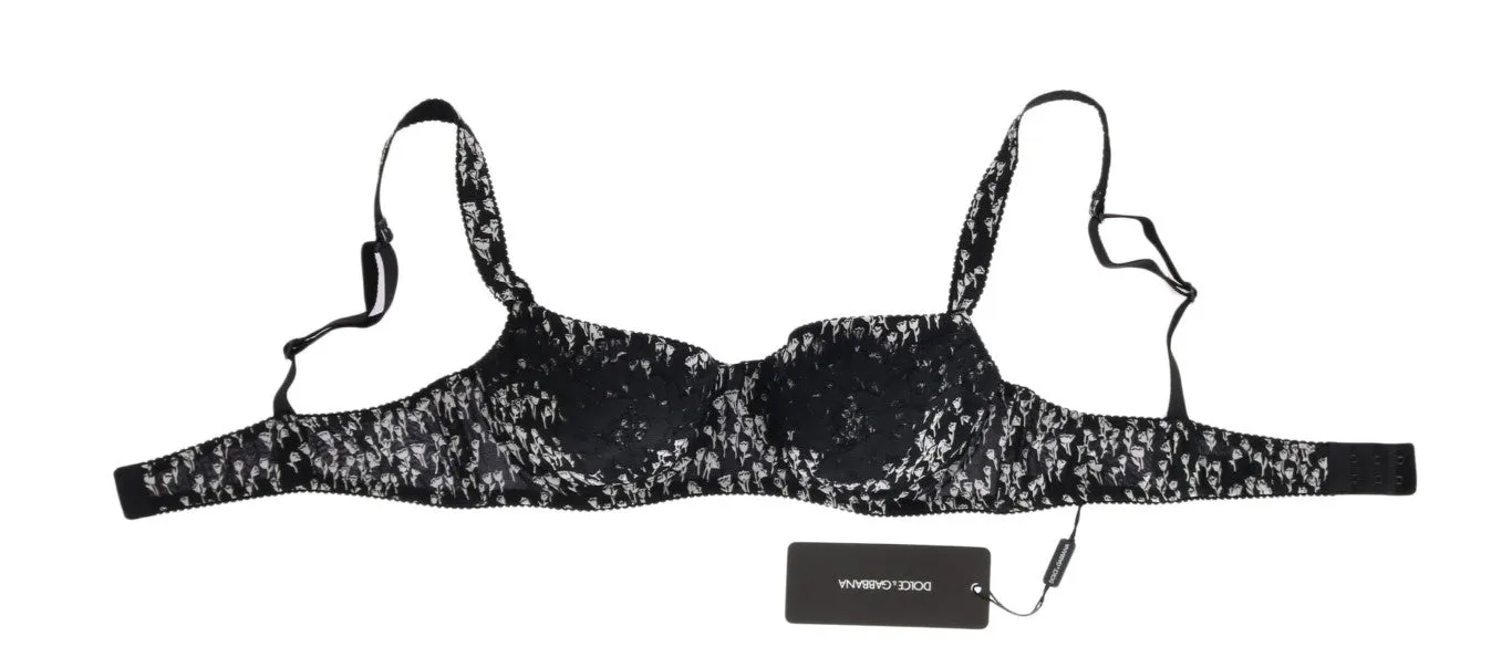 Elegant Black Floral Lace Silk Bra sold by Louxly product image thumbnail 4
