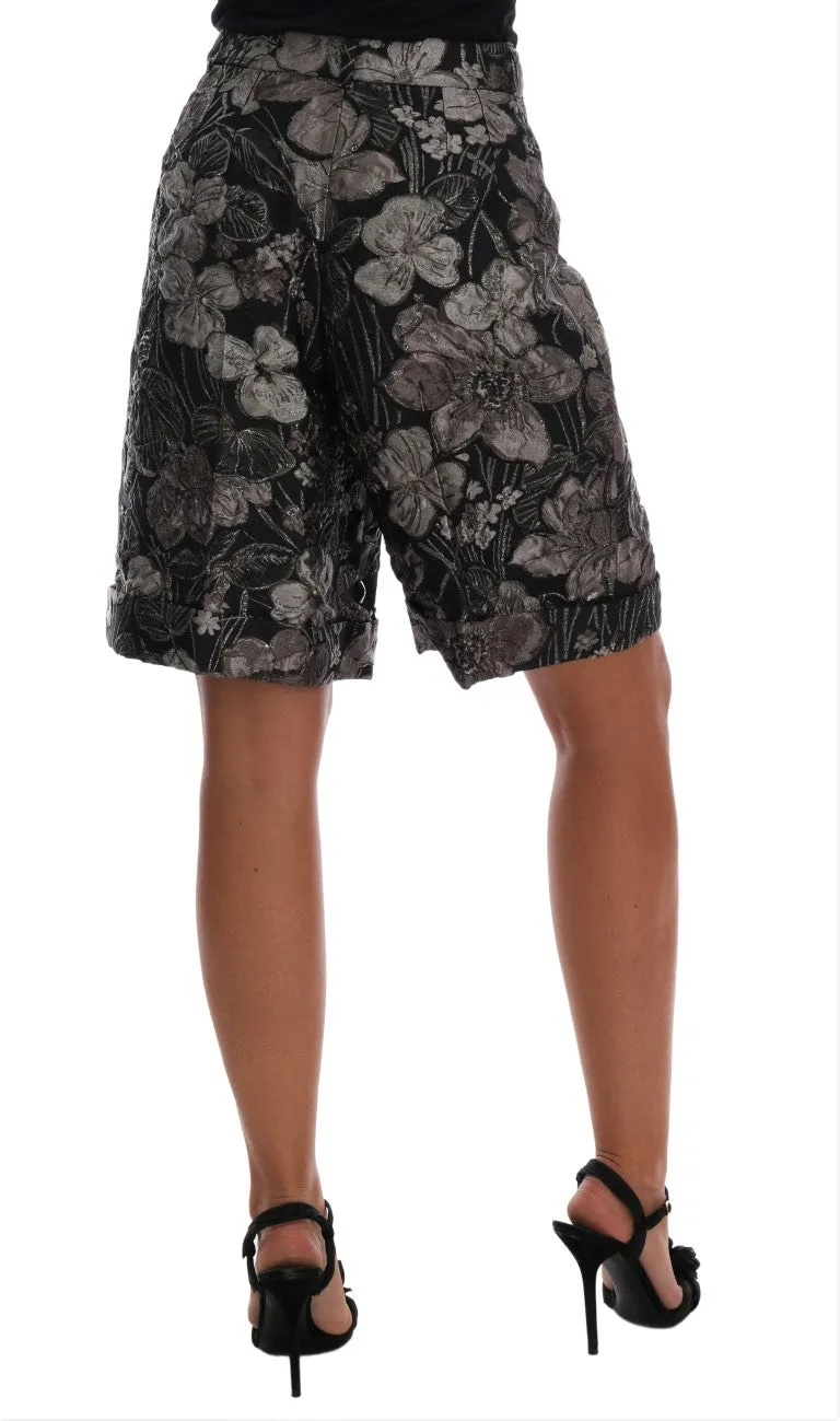 Elegant High-Waist Brocade Shorts sold by Louxly product image thumbnail 4