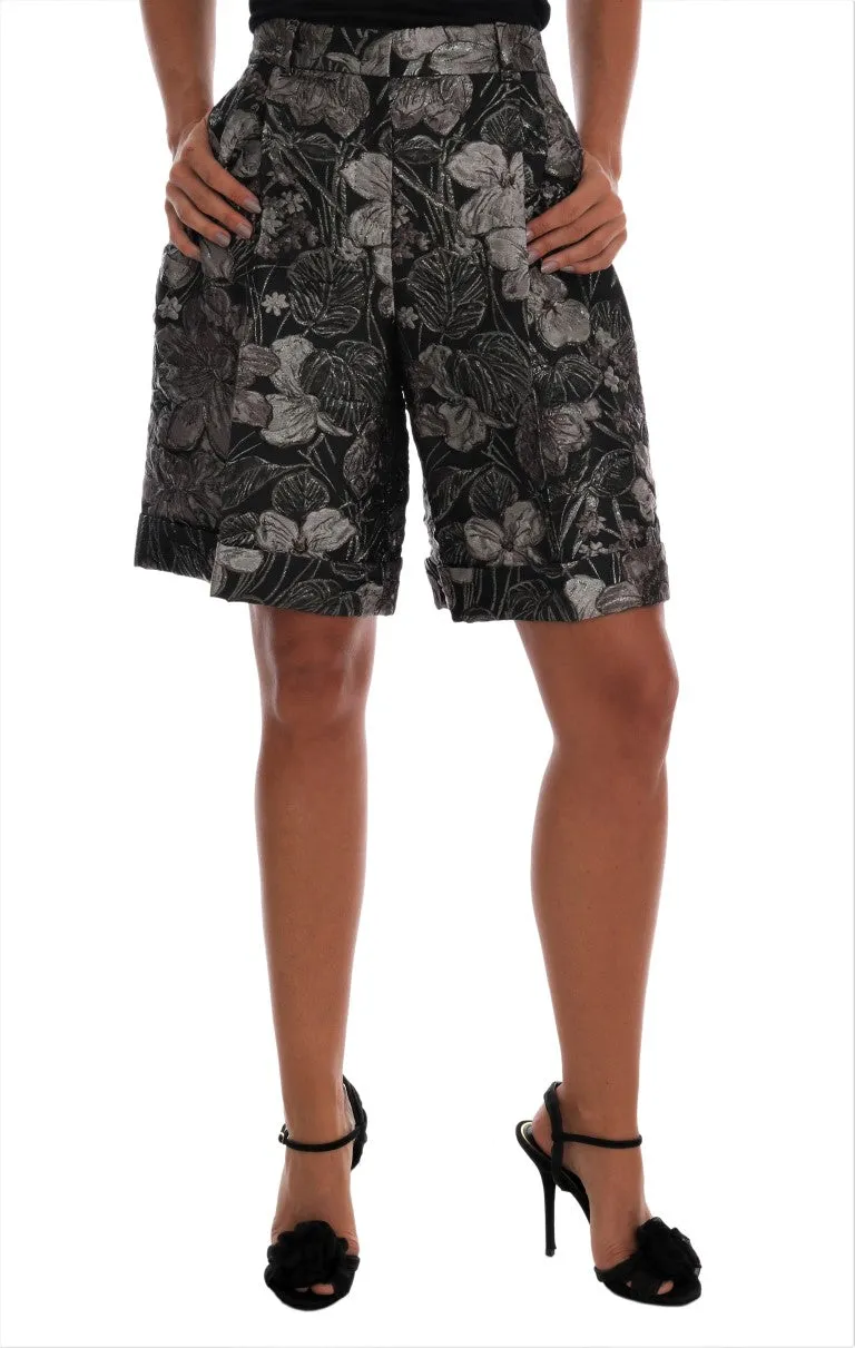 Elegant High-Waist Brocade Shorts sold by Louxly