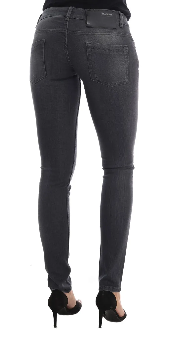 Sleek Gray Slim-Fit Designer Jeans sold by Louxly product image thumbnail 3