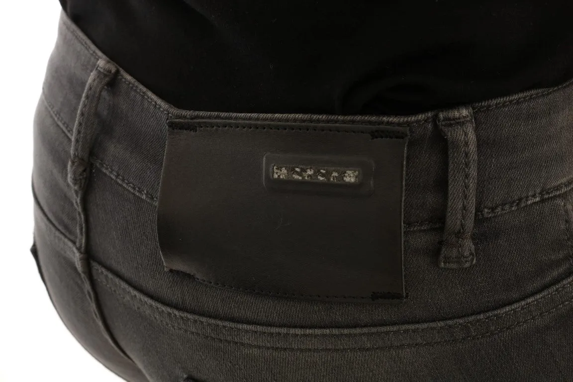Sleek Gray Slim-Fit Designer Jeans sold by Louxly product image thumbnail 4