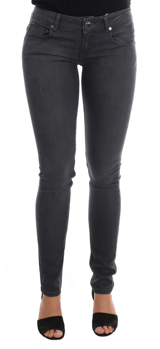 Sleek Gray Slim-Fit Designer Jeans sold by Louxly