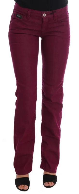 Sleek Red Straight Fit Luxury Jeans sold by Louxly