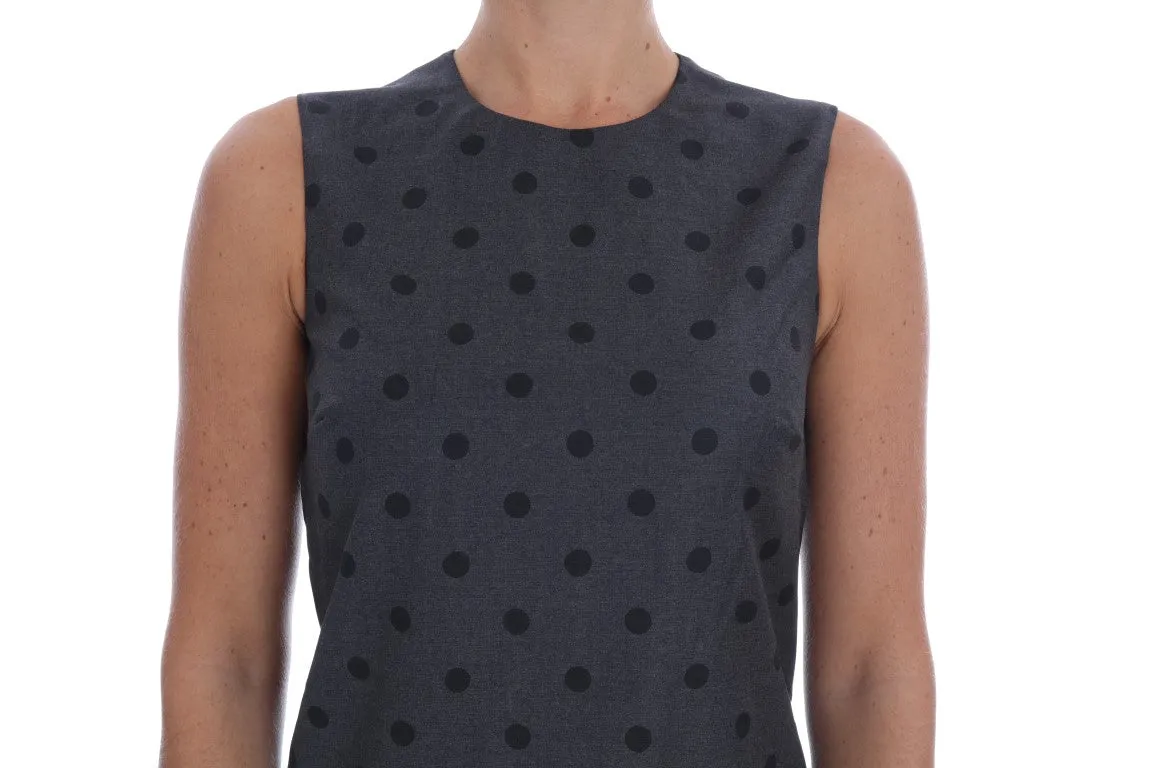 Chic Sleeveless Polka Dot Wool Dress sold by Louxly product image thumbnail 4