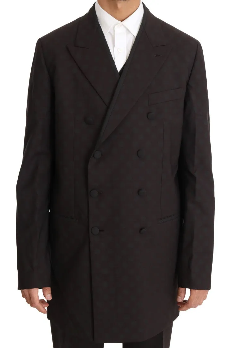 Elegant Bordeaux Polka Dot Wool Suit sold by Louxly product image thumbnail 4
