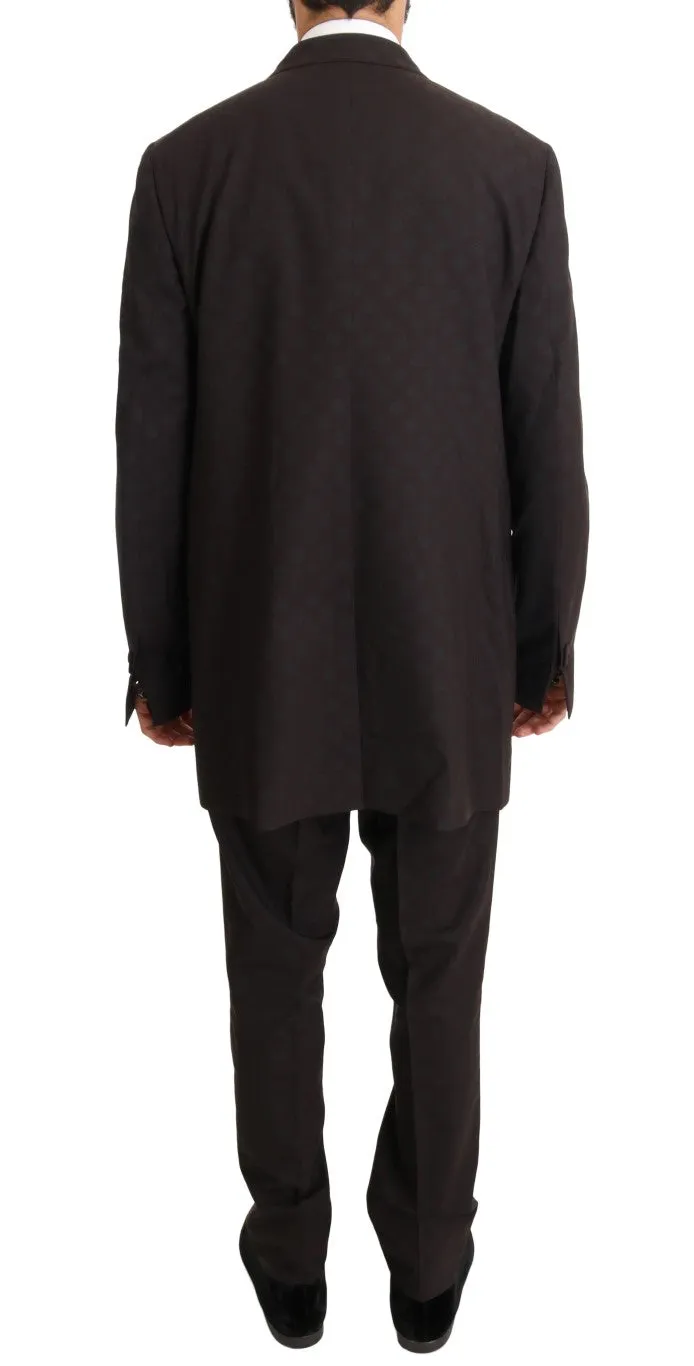 Elegant Bordeaux Polka Dot Wool Suit sold by Louxly product image thumbnail 3