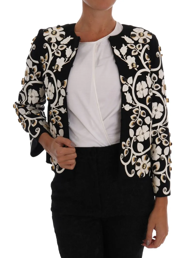Floral Embroidered Crystal Wool Coat Jacket sold by Louxly product image thumbnail 5