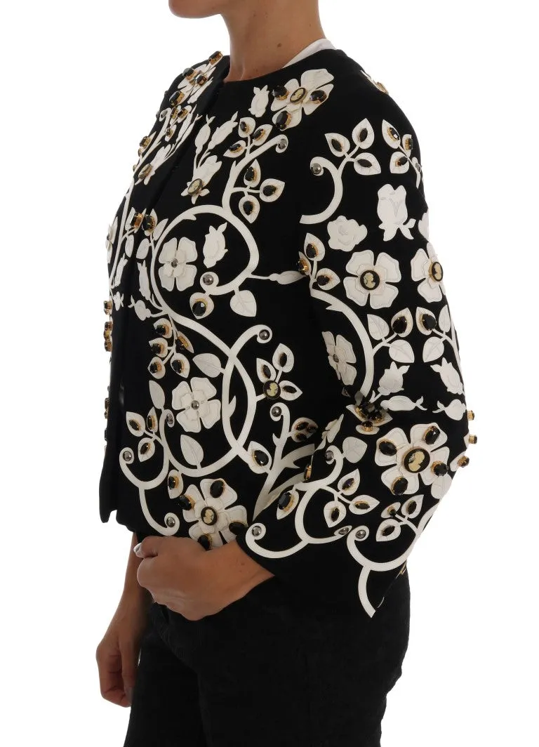 Floral Embroidered Crystal Wool Coat Jacket sold by Louxly product image thumbnail 2