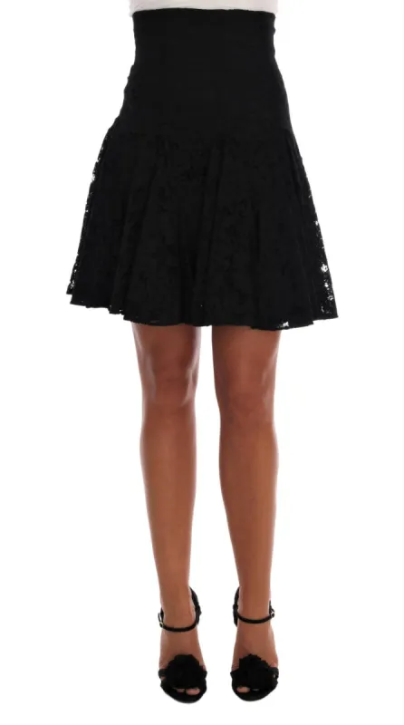 Elegant Floral Lace A-Line Mini Skirt sold by Louxly