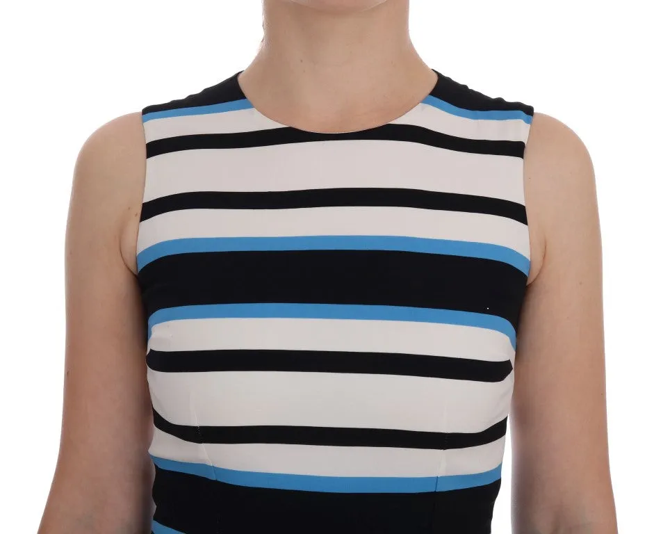 Chic Striped Silk Sheath Dress sold by Louxly product image thumbnail 5