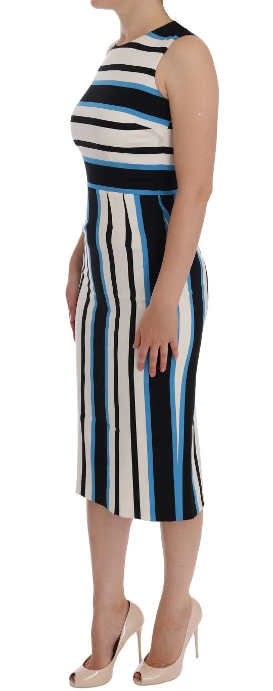 Chic Striped Silk Sheath Dress sold by Louxly product image thumbnail 2