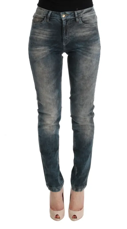 Chic Blue Wash Slim Fit Jeans made by Louxly