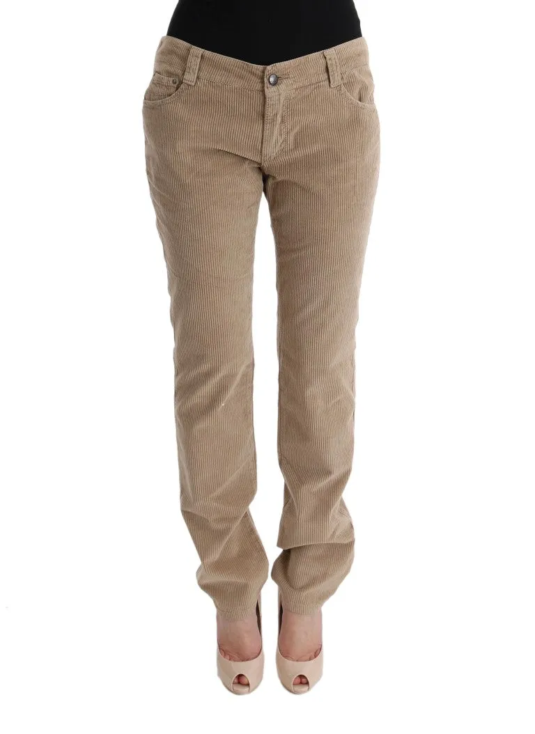 Beige Regular Fit Luxe Trousers sold by Louxly