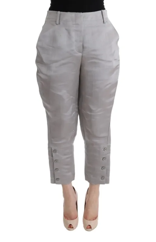 Chic Gray Cropped Silk Pants sold by Louxly