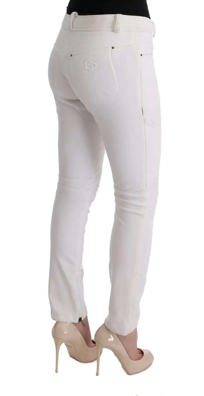 Chic White Slim Fit Cotton Pants sold by Louxly product image thumbnail 4