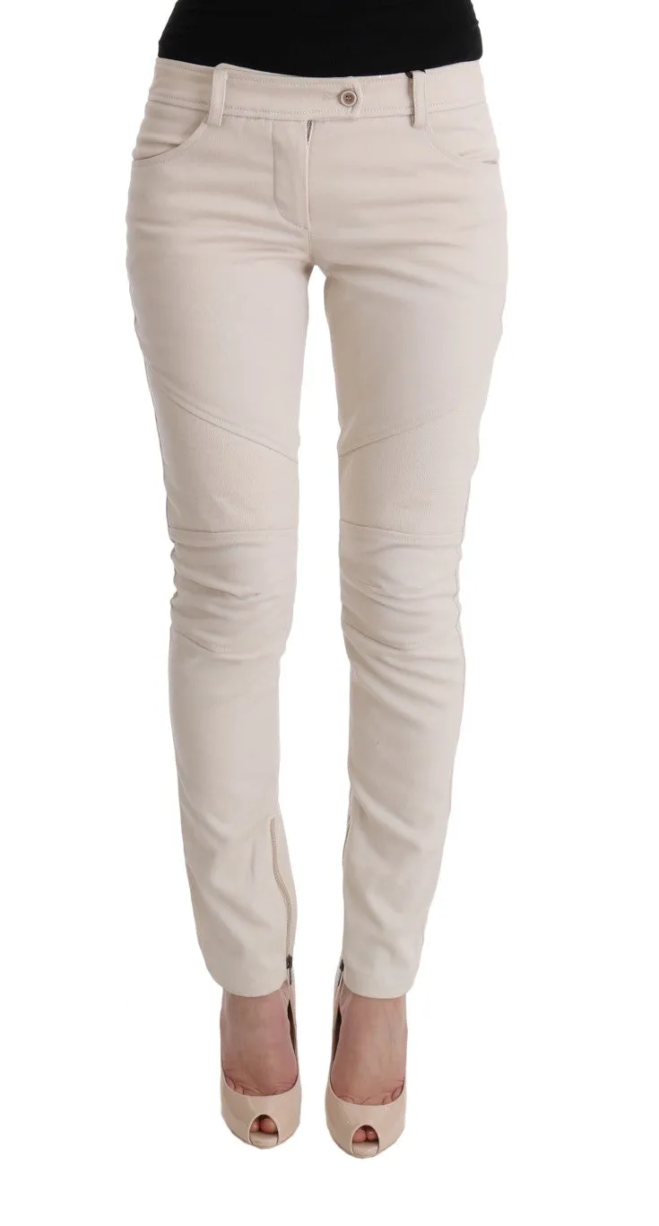 Chic White Slim Fit Denim Treasure sold by Louxly