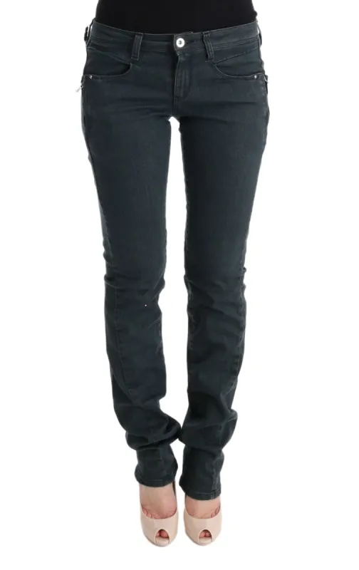Chic Superslim Gray Cotton Jeans sold by Louxly