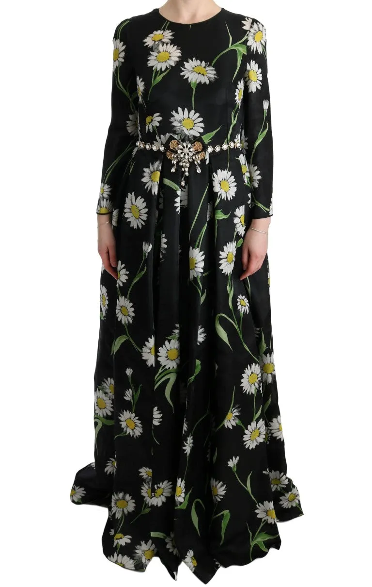 Elegant Sunflower Maxi Gown with Crystals sold by Louxly