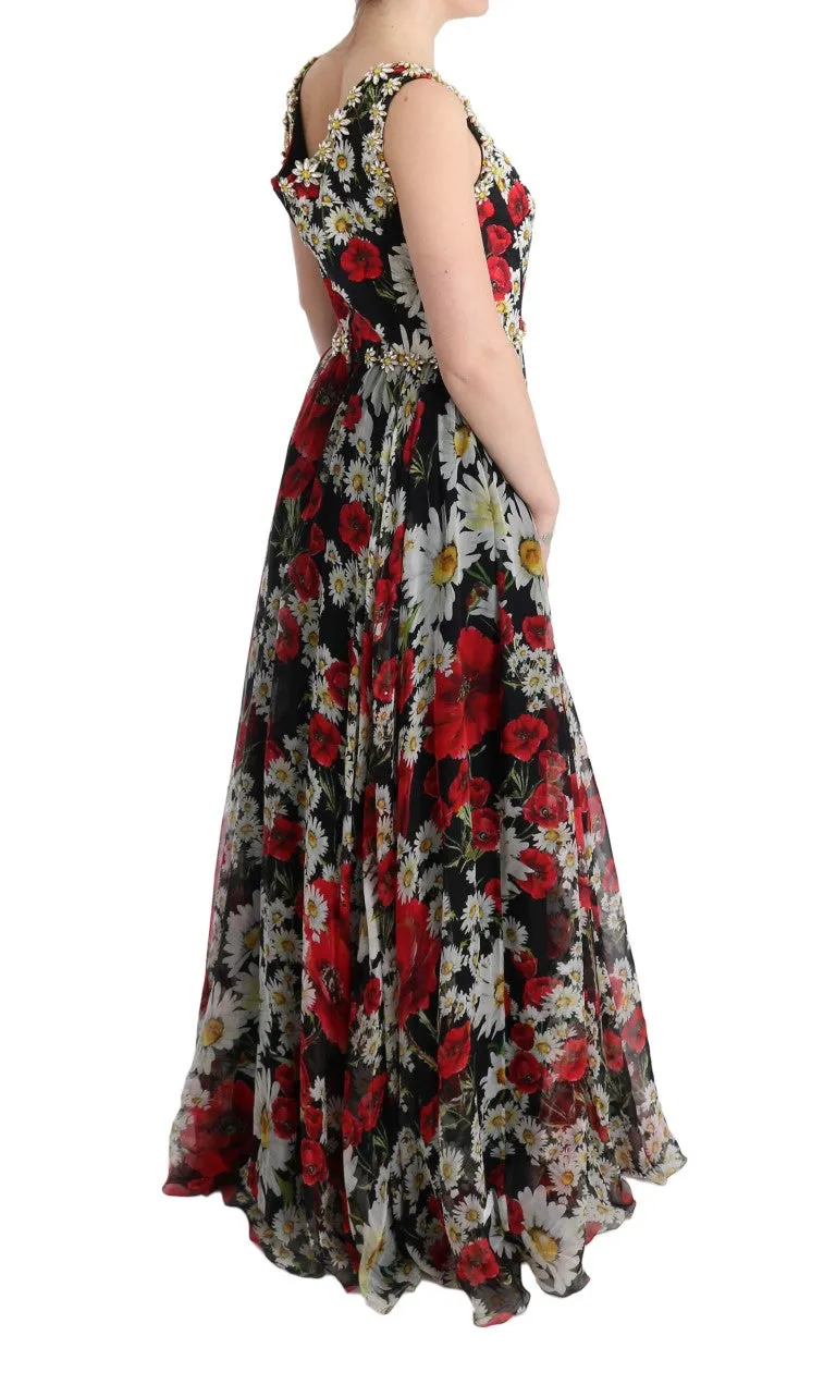Floral Maxi Gown with Sunflower Print and Crystals sold by Louxly product image thumbnail 4