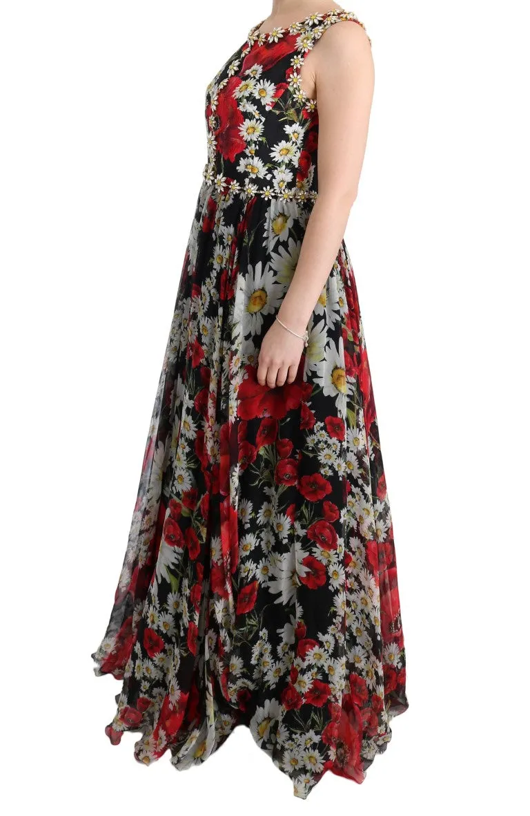 Floral Maxi Gown with Sunflower Print and Crystals sold by Louxly product image thumbnail 2