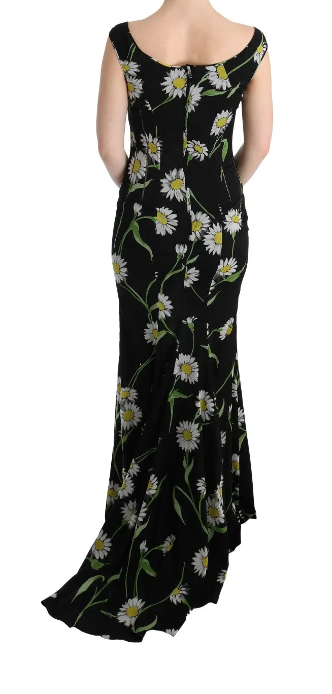 Sunflower Print Full Length Sheath Dress sold by Louxly product image thumbnail 3