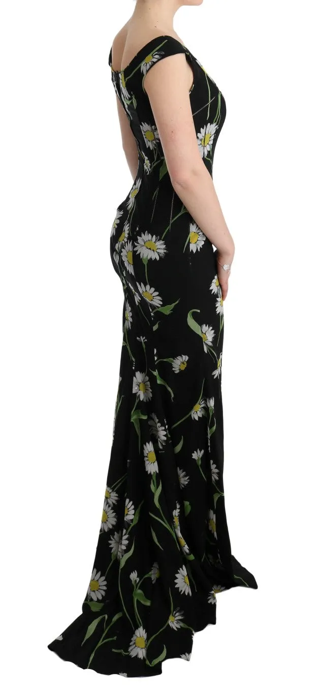 Sunflower Print Full Length Sheath Dress sold by Louxly product image thumbnail 4