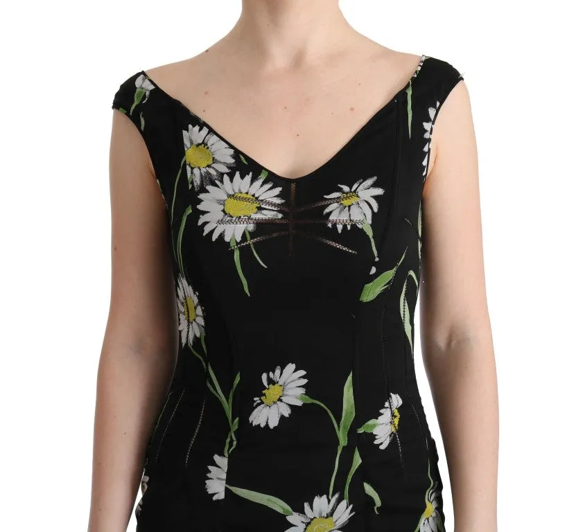Sunflower Print Full Length Sheath Dress sold by Louxly product image thumbnail 5