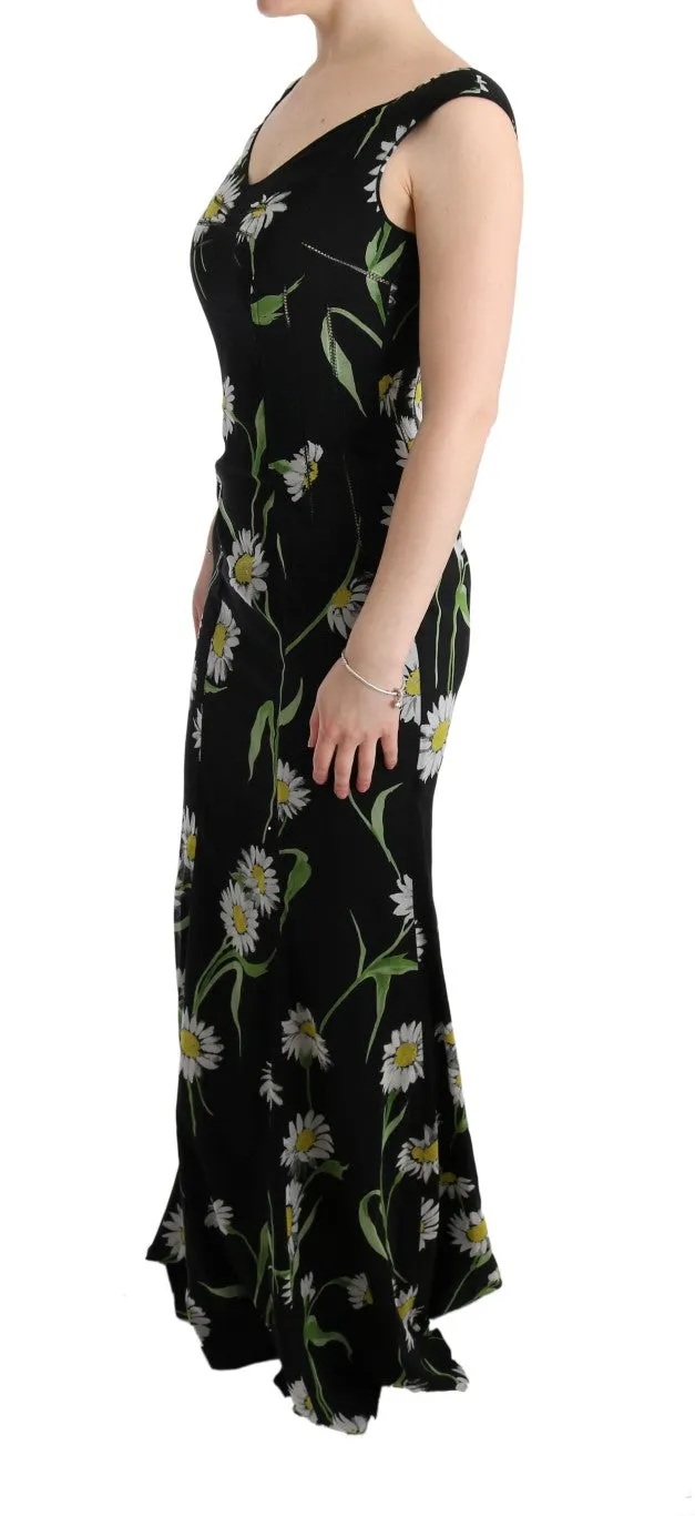 Sunflower Print Full Length Sheath Dress sold by Louxly product image thumbnail 2