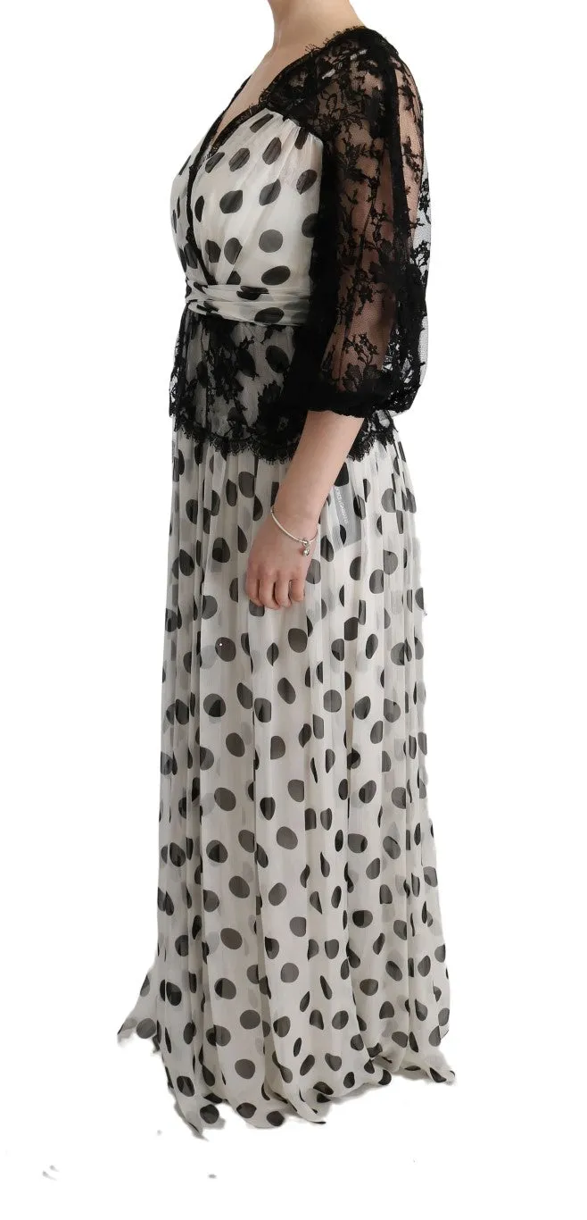 Elegant Polka Dotted Full Length Gown sold by Louxly product image thumbnail 2