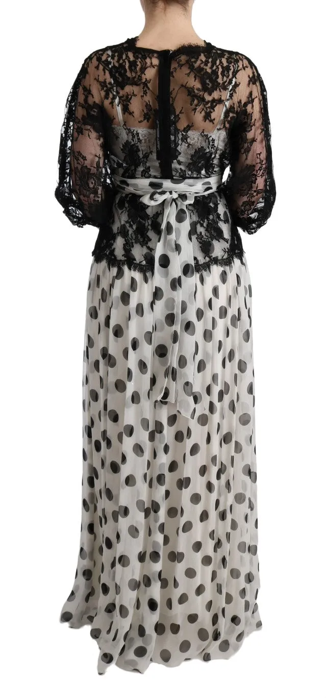 Elegant Polka Dotted Full Length Gown sold by Louxly product image thumbnail 3